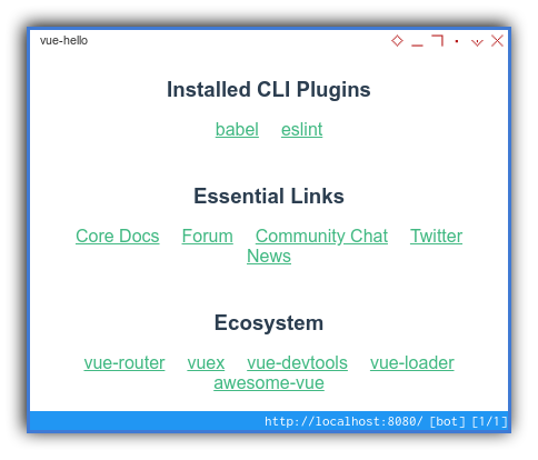 Vue2 App: CLI: Default Page